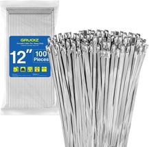 12 inch Stainless Steel Cable Zip Ties 100Pack 304 Metal Cable Ties with... - $17.82