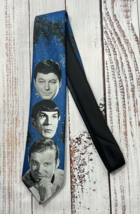 VTG 1993 Star Trek Tie by Ralph Marlin Enterprise Spock Bones Kirk Mens Tie 55” - £16.34 GBP