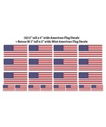 (12) 2&quot; x 4&quot; American Flag Decals +BONUS (8) 1&quot; x 2&quot; Vinyl Decals Indoor... - $18.00 CAD