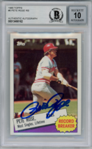 1985 Topps #6 Pete Rose Signed COA BAS 10 Cincinnati Reds Slabbed Autograph - £74.70 GBP