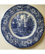 Staffordshire LIBERTY BLUE Dinner Plate 9 3/4” Independence Hall Histori... - $303.87 MXN