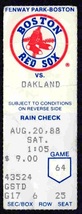 Oakland Athletics Boston Red Sox 1988 Ticket Wade Boggs 3 Hits Lansford Hassey - £2.39 GBP