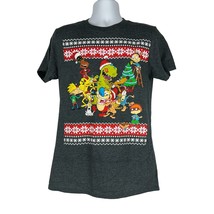 Nickelodeon Men&#39;s Rugrats Christmas T-Shirt Size M Gray Crew Neck Short ... - $14.90