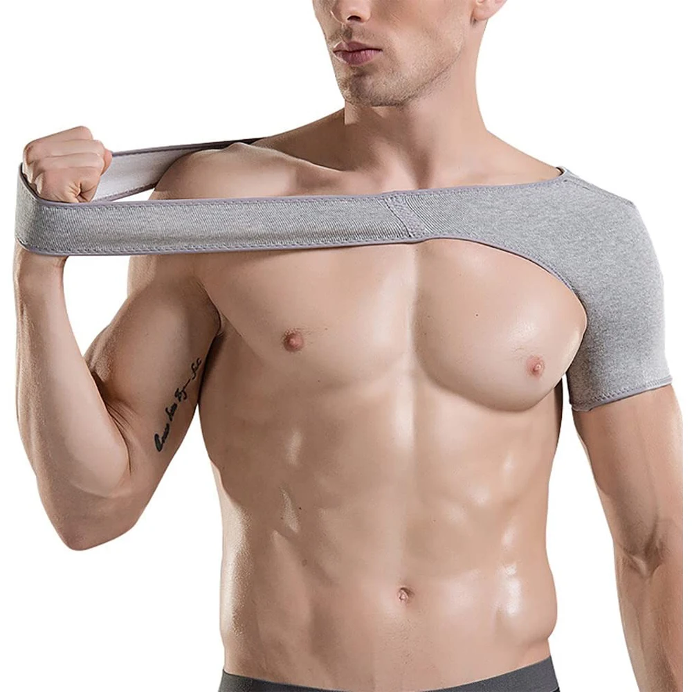 Sporting Sportings Single Shoulder Back Support Bamboo Charcoal Fiber Elastic Co - £27.42 GBP