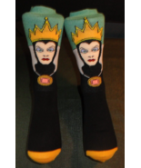 DISCONTINUED DISNEY VILLAINS EVIL QUEEN GRAPHIC CREW SOCKS 1 PAIR SIZE 6-10 - $12.38