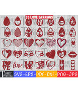 Valentine's Day Earring Bundle Svg, Love Svg, Valentine Day Svg, Hearts ... - $2.99