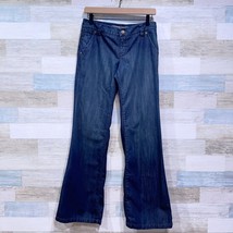 Level 99 Mid Rise Wide Leg Jeans Blue Dark Wash Lyocell Denim Womens 27 - £31.00 GBP