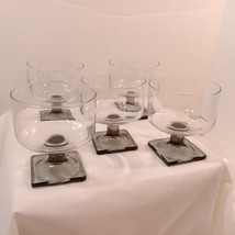 Set of 5 Vintage Federal Glass Nordic Midnight Square Base Glasses MCM - £30.33 GBP