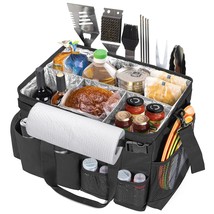 Large Grill Utensil Caddy With Paper Towel Holder, Outdoor Picnic Bag Organizer  - £59.14 GBP