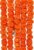Artificial Genda Phool  For Home  Festival  Diwali  Wedding Decoration Orange 5P - £10.97 GBP