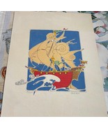 Vintage Brickell  Red Ship Artwork 17"x22" Signed in Pencil Limited 350 - $163.35