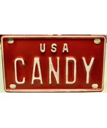 Vintage 60&quot;s 70&quot;s USA Personalized Name Bicycle Bike Plate Tag Red Metal... - £7.02 GBP