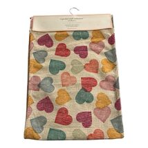 Cupcakes &amp; Cashmere Table Runner Textured Colorful Heart Print Pink Frin... - $34.35