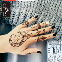 Traditional Black with Crescent Tribal Pattern Temporary Tattoo - $7.00