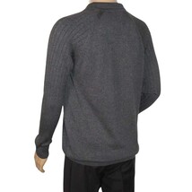 Men's Sweater Knit By BRANGO Turkey Polo Neck Cotton Blend 21228 Charcoal Gray image 11