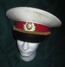 Vintage Soviet Militia Traffic Police officers White Cap Hat Sz 57 Dated... - £59.29 GBP