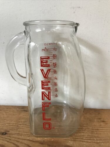 Primary image for Vintage Evenflo Glass Baby Formula Milk Jug Measuring Pitcher 4 Cup USA 7" x 5"