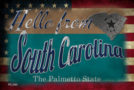 Hello From South Carolina Novelty Metal Postcard - $15.95