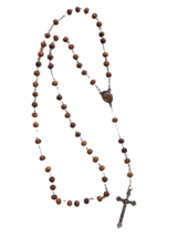 Terra Jerusalem Relic Traditional Wooden Beads Rosary Prayer Rope Crucif... - $13.10