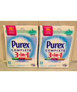(2) Purex Complete 3 In 1 Laundry Sheets Pure &amp; Clean Scent 22 Count Eac... - £46.94 GBP