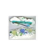 1 Pair Pretty Blue Green Hair Clips - $12.32 CAD