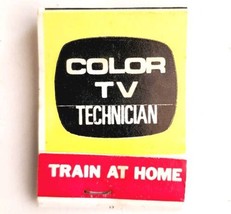 Color TV Technician Vintage Matchbook Train At Home ICS Matches Struck E19J - £15.06 GBP