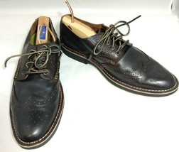 Sperry Topsider Brown Leather Oxfords Wingtip Leather Laces Size 9M - £15.87 GBP