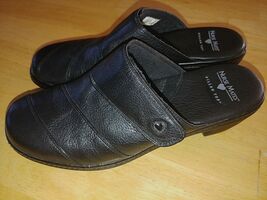 NURSE MATES &quot;JOY&quot; BLACK PILLOW TOP LEATHER CLOGS-9.5M-BARELY WORN-COMFY - $22.00