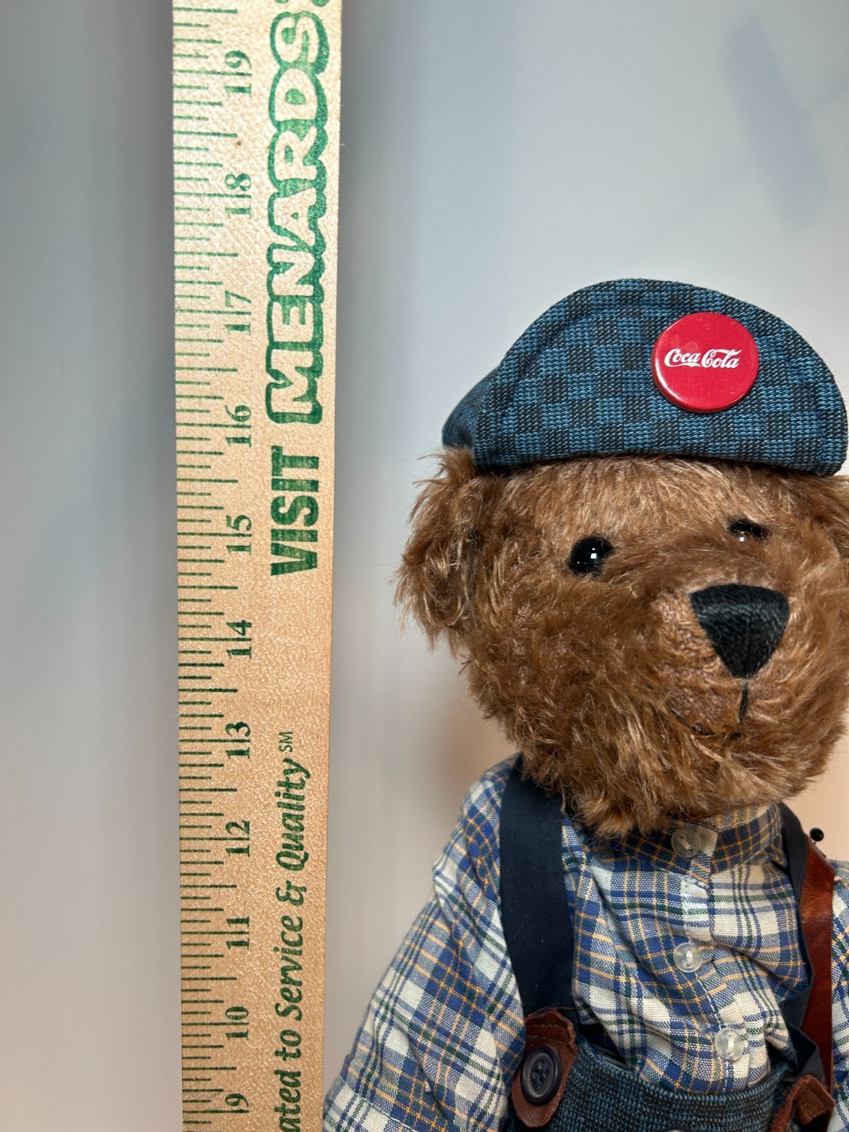 Franklin Mint Coca-Cola Mohair Bear Sammy w/ Hat & Shine Box โ Rare Item image 2