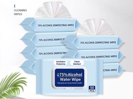 Packs of 50 Hand Disinfection Pads. 75% Alcohol content. Kills 99.99% of... - $6.24+