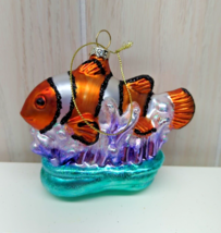 Robert Stanley Clown Fish Blown Glass Christmas Tree Ornament Ocean Sea ... - $19.79