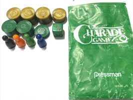 Game Parts Pieces The Charades Game 1985 Pressman 60 Chips Pawns Die Rep... - $3.39