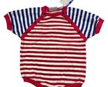 Miniwear Baby Bubble Short Romper Red White Blue Stripe 6-9 M Vintage 90... - $15.84
