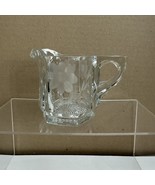 Vintage Floral Etched Glass CREAMER Pitcher Clear EAPG - $20.75