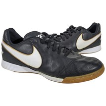 Nike Tiempo X Indoor Soccer Soccer Shoes  Size 6 Y Youth Black White 819... - $704.84 MXN