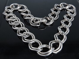 24&quot; 207 gram Sterling Silver Double Chain link necklace - £444.63 GBP