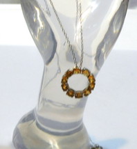 Orange Mexican Fire Opal Oval Eternity Pendant w/ 20"L Chain, Silver, 1.10(TCW) - £60.24 GBP