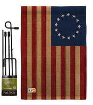 Heritage Betsy Ross Burlap - Impressions Decorative Metal Garden Pole Flag Set G - £27.06 GBP