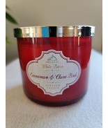 Bath & Body Works White Barn Scented "Cinnamon & Clove Bud" 3 Wick Candle  New - $16.83
