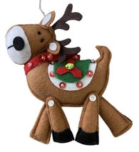 Midwest-CBK Felt Craft Sequined Plush Deer Ornament 5.5 inches - £9.01 GBP