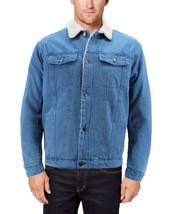 Men’s Casual Cotton Blend Sherpa Lined Button Up Denim Jean Trucker Jacket - £36.15 GBP