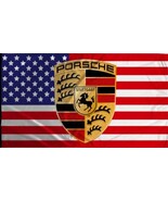Porsche &amp; USA Landscape Flag 3X5 Ft Polyester Banner USA 90x150cm - $20.99