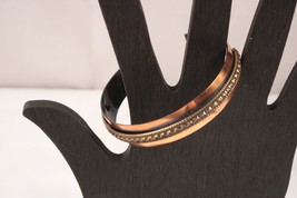 Vintage Copper Open Cuff Bracelet with Raised Design Excellent Condition - £9.00 GBP