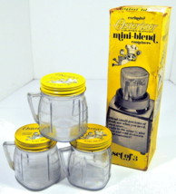 Vintage Set Of 3 Osterizer Mini Blend 4 oz Containers In Box Blend and S... - £11.76 GBP