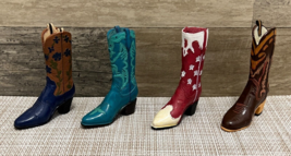 Western Miniature Cowboy Boot Figures ~ Lot of 4 - £22.45 GBP