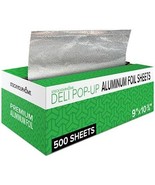 500 Count Pre-Cut Deli Aluminum Foil Sheets, 9” Heavy Duty, Packaging Ma... - $37.94