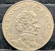 1972 Mexico 5 Cinco Pesos Vincente Guerrero Estados Unidos Mexicanos Coin - £6.41 GBP