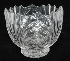 Imperial Lead Crystal Bowl Pineapple Crosshatch 4x5 Footed Made in Slovakia - £11.07 GBP