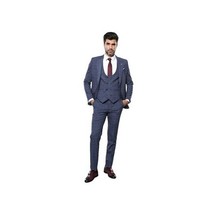 Men 3pc European Suit WESSI by J.VALINTIN Extra Slim Fit JV33 Navy Window Pane image 8
