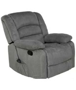 Relaxzen Rocker Recliner Heat Massage Chair Gray Microfiber 9 Modes USB ... - £447.29 GBP
